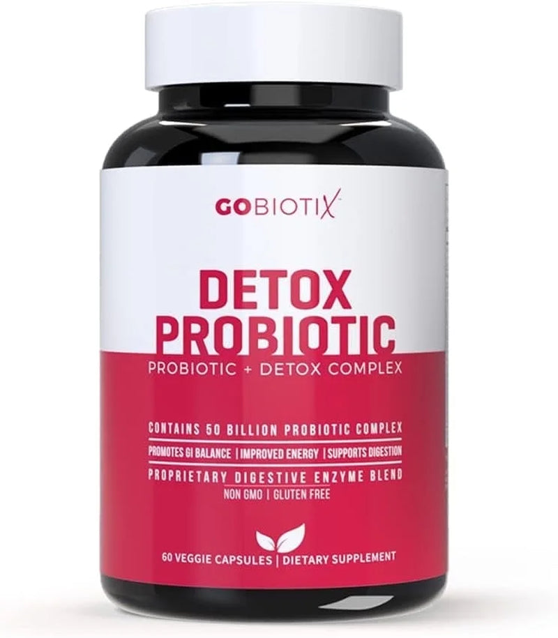 Detox Probiotic with Digestive Enzymes for Gut Health and Liver Support, 60 Capsules