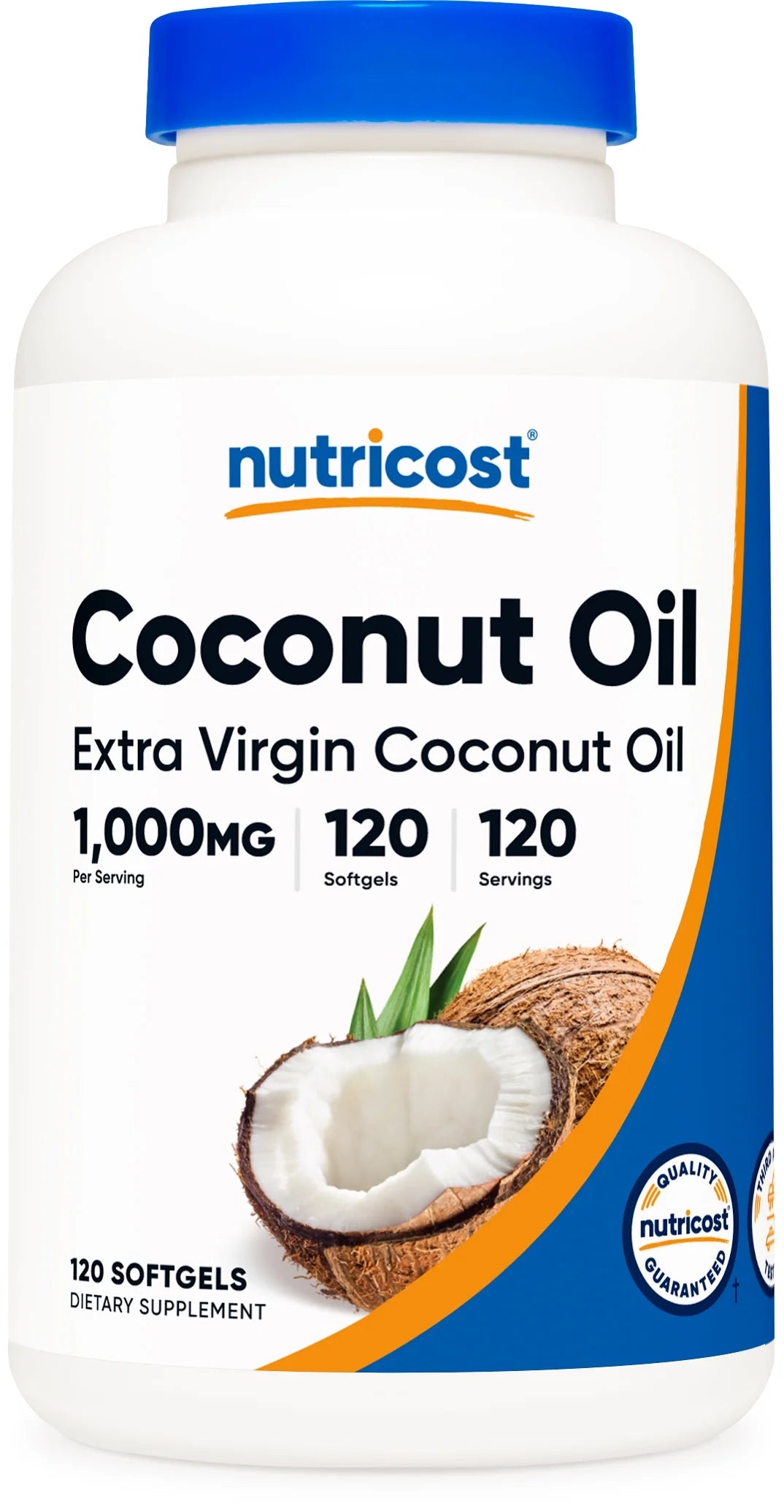 Coconut Oil Softgels 1000Mg, 120 Softgels, Gluten Free and Non-Gmo Supplement