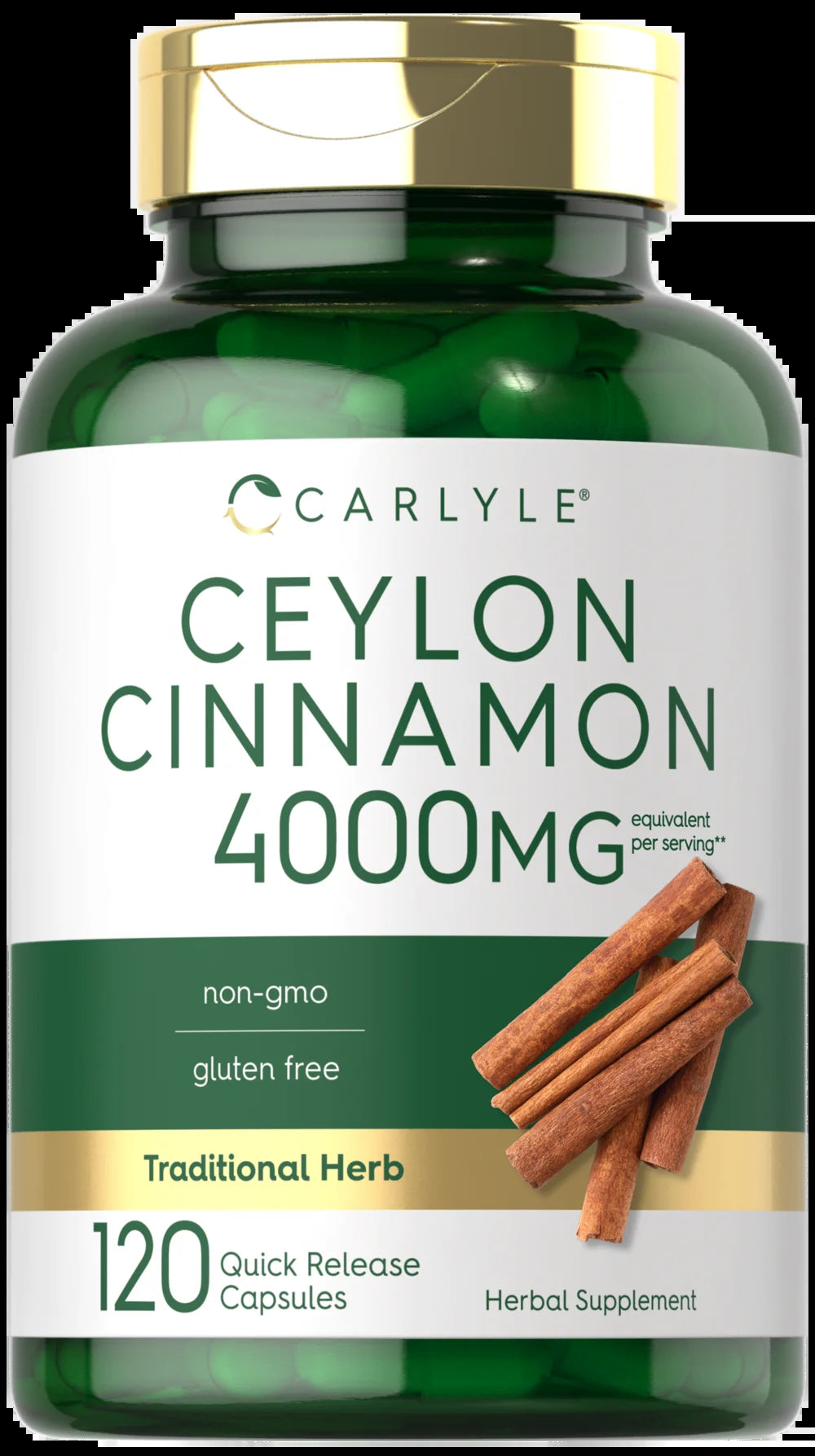Ceylon Cinnamon Capsules | 4000Mg | 120 Count | Non-Gmo and Gluten Free | by